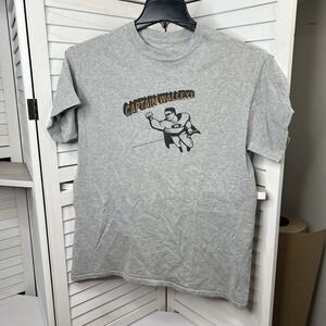 Fish Face Mens "Captain Walleye" Graphic T-shirt‎ Gray Size Medium